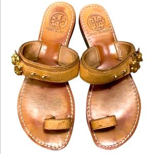 Tory Burch Tan Flat Sandals Women’s Size 6